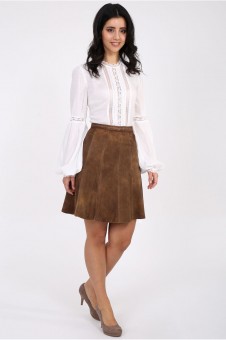 Leather skirt Laurena brown