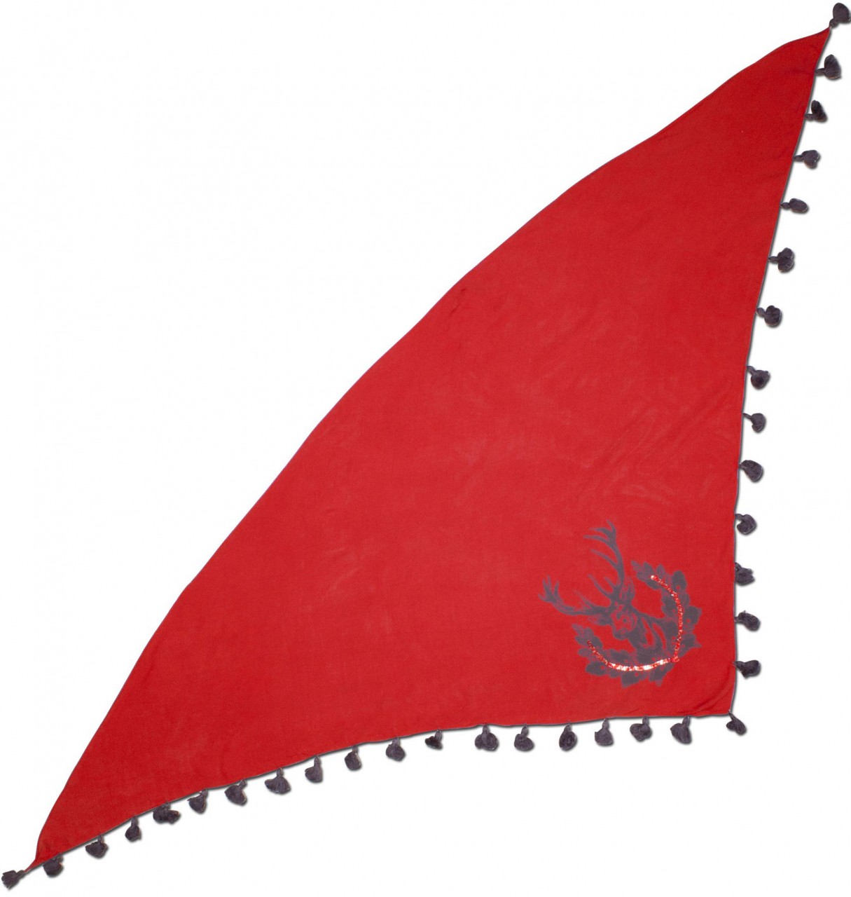 Dreiecks-Trachtentuch Hirsch rot