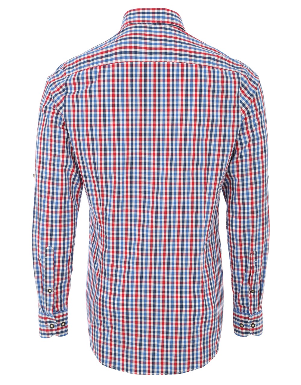 Voorvertoning: Trachten shirt Olymp blauw / rood geruit