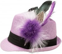 Podgląd: Tradycyjny liliowy słomkowy kapelusz