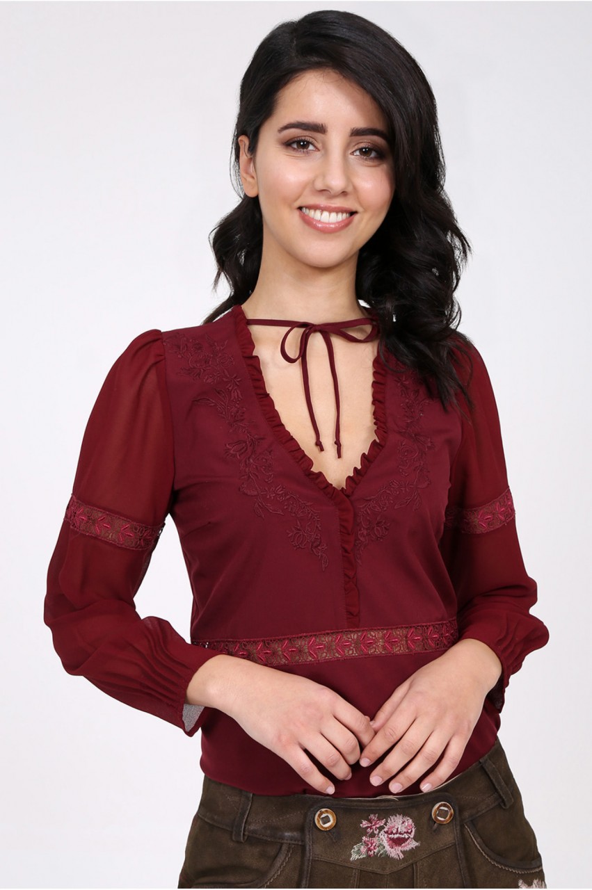 Blouse traditionnel Fine rouge