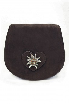 Shoulder Bag Heart-Edelweiß brown