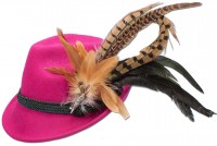 Aperçu: Chapeau de Trachten en feutre faisan rose vif
