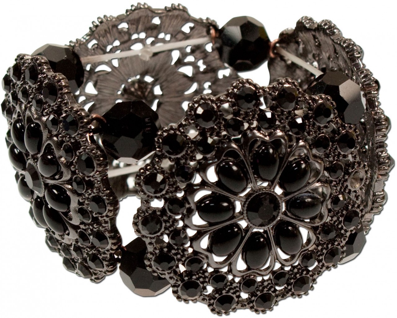 Traditionele armband Silvia zwart