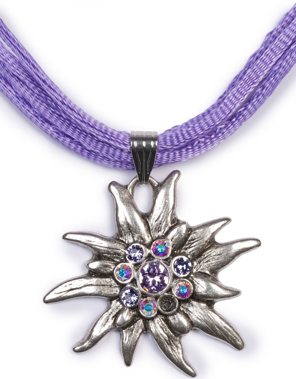 Collier edelweiss avec 4 bandesviolet