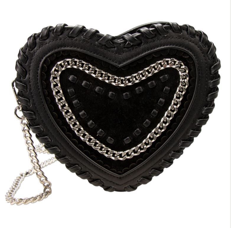 Herzförmige Trachtentasche schwarz