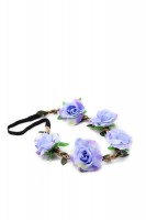 Vorschau: Haarband mit Rosen in Blau-Lila