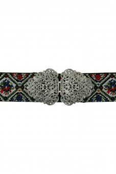 Traditional Belt Ina red-blue silver