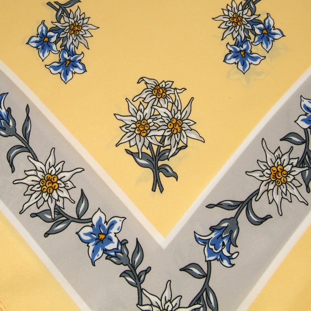 Foulard edelweiss jaune-gris