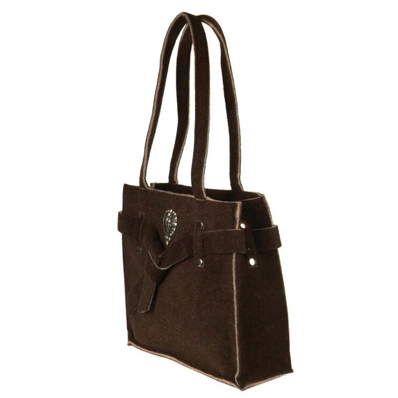 Podgląd: Kwadratowa torba na zakupy wykonana z brązowego filcu