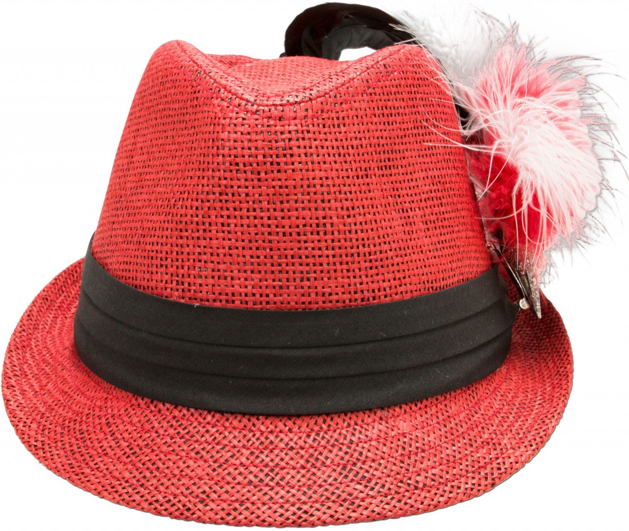 Aperçu: Chapeau de Trachten en paille rouge