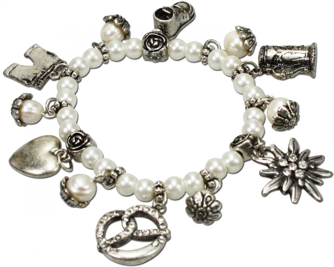 Bracelet en perles Anna blanc crème