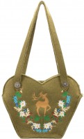 Vorschau: Filz-Trachtentasche Hirsch grün