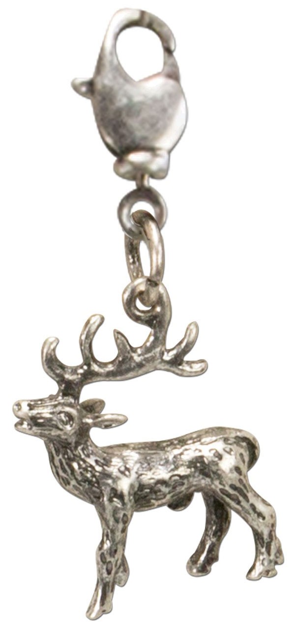 Trachten Deer Pendant, Antique Silver