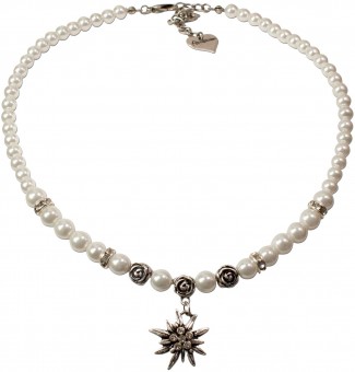 Collier de perles Trachten avec edelweiss
