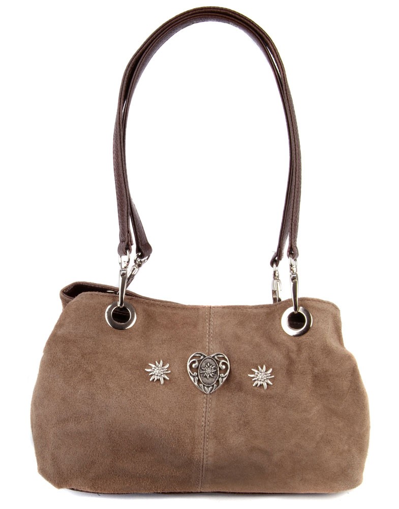 Handbag Suede grey-brown