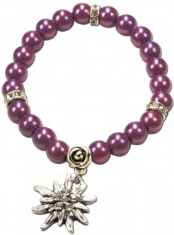Bracelet en perles Laura edelweiss violet