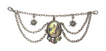 Charivari Chain with Edelweiß Flower Charms and Amulet