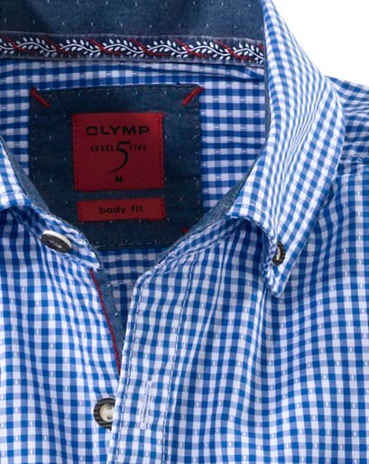 Olymp Shirt Traditioneel shirt blauw / wit