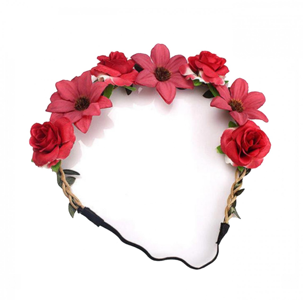 Vorschau: Haarband mit roten Blüten