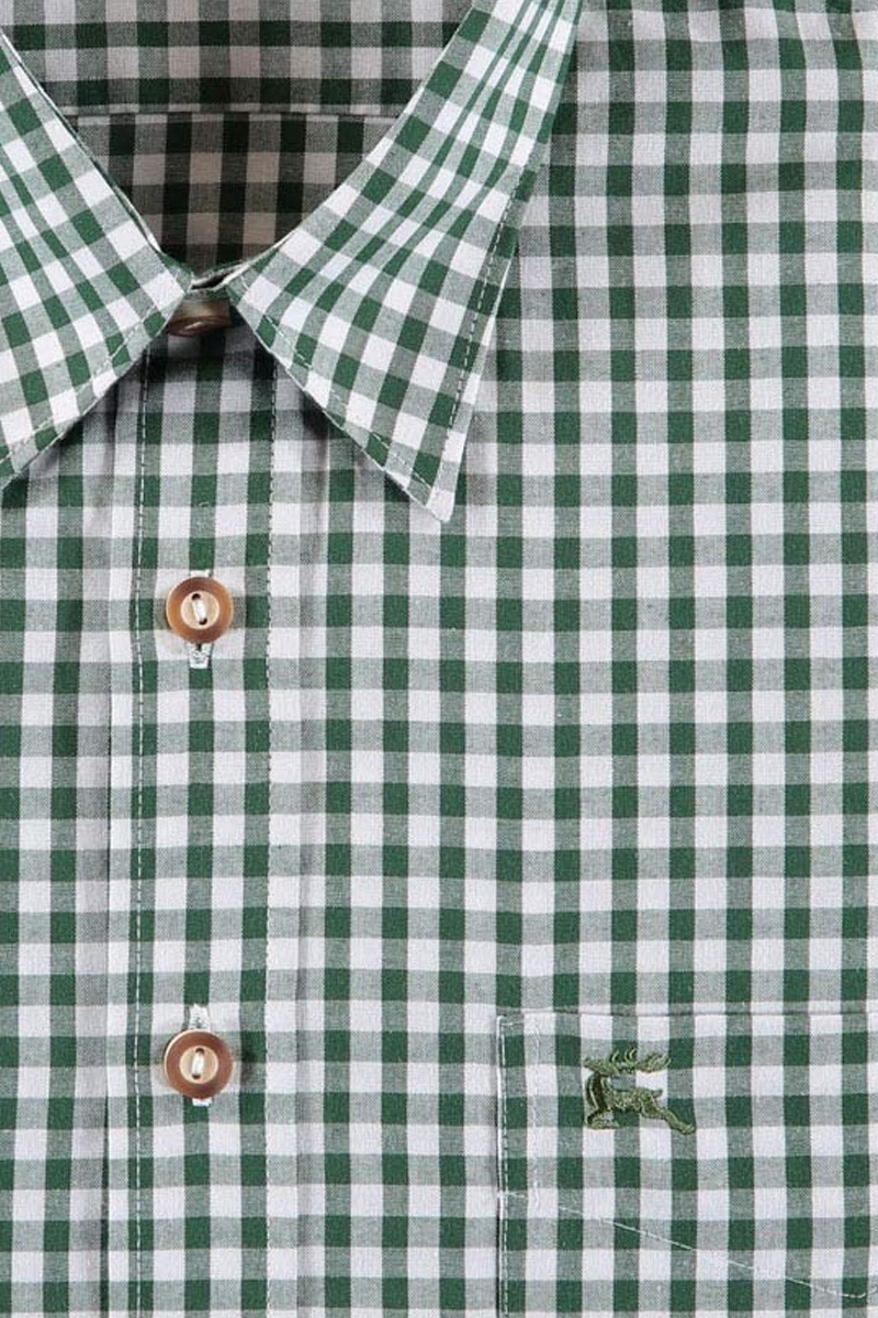 Voorvertoning: Traditioneel shirt Bertl groen-wit