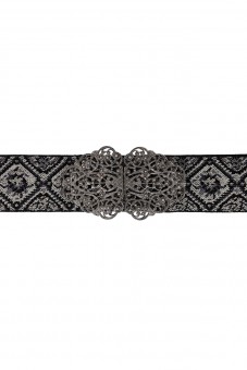 Traditional belt Ella black silver