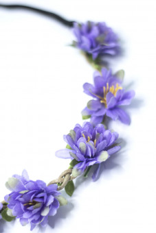 Hairband with purple Summer Flowers