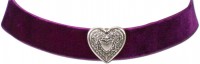 Aperçu: Collier ras de cou large coeur violet