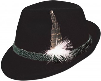 Tradycyjny filcowy kapelusz z czarnym piórkiem