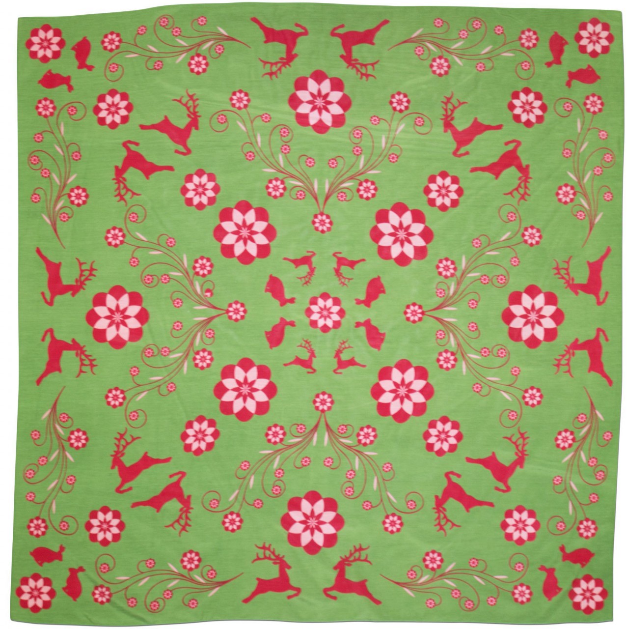 Traditional Neckerchief, Animal Print, Green