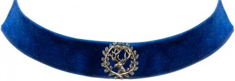 Traditional Choker with Deer Pin, Blue