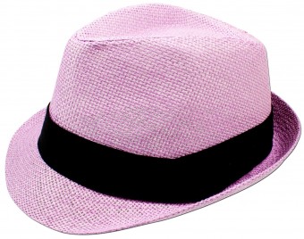 Traditional Straw Hat, Rose Pink