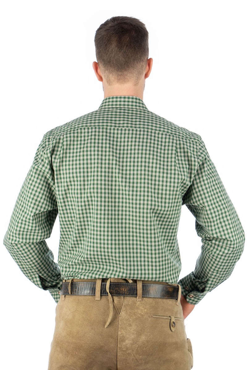 Podgląd: Tradycyjna koszula Bertl zielono-beżowa