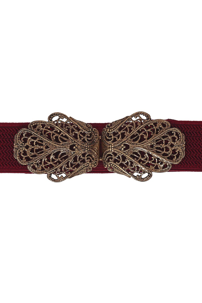 Traditional belt Malin bordeaux gold