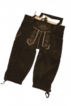 Dziecięce spodnie skórzane Maxi ciemnobrązowe