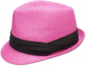Traditional Straw Hat, Pink
