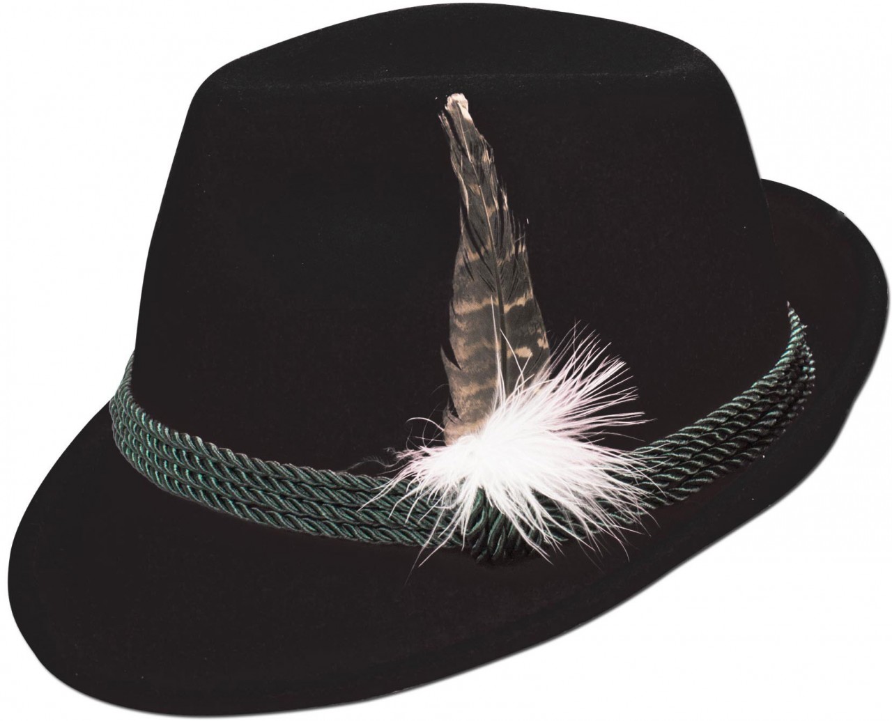 Trachten Felt Hat with Feather, Black
