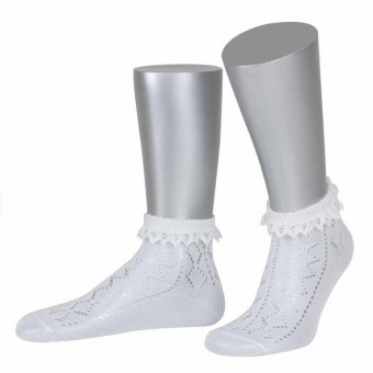 Kanten sokken Amelie in het wit