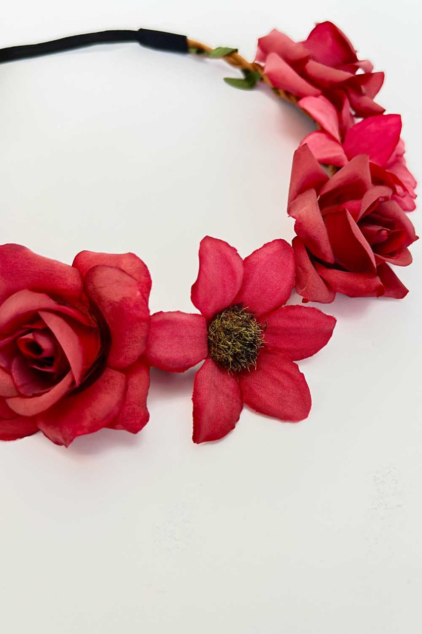 Vorschau: Haarband mit roten Blüten