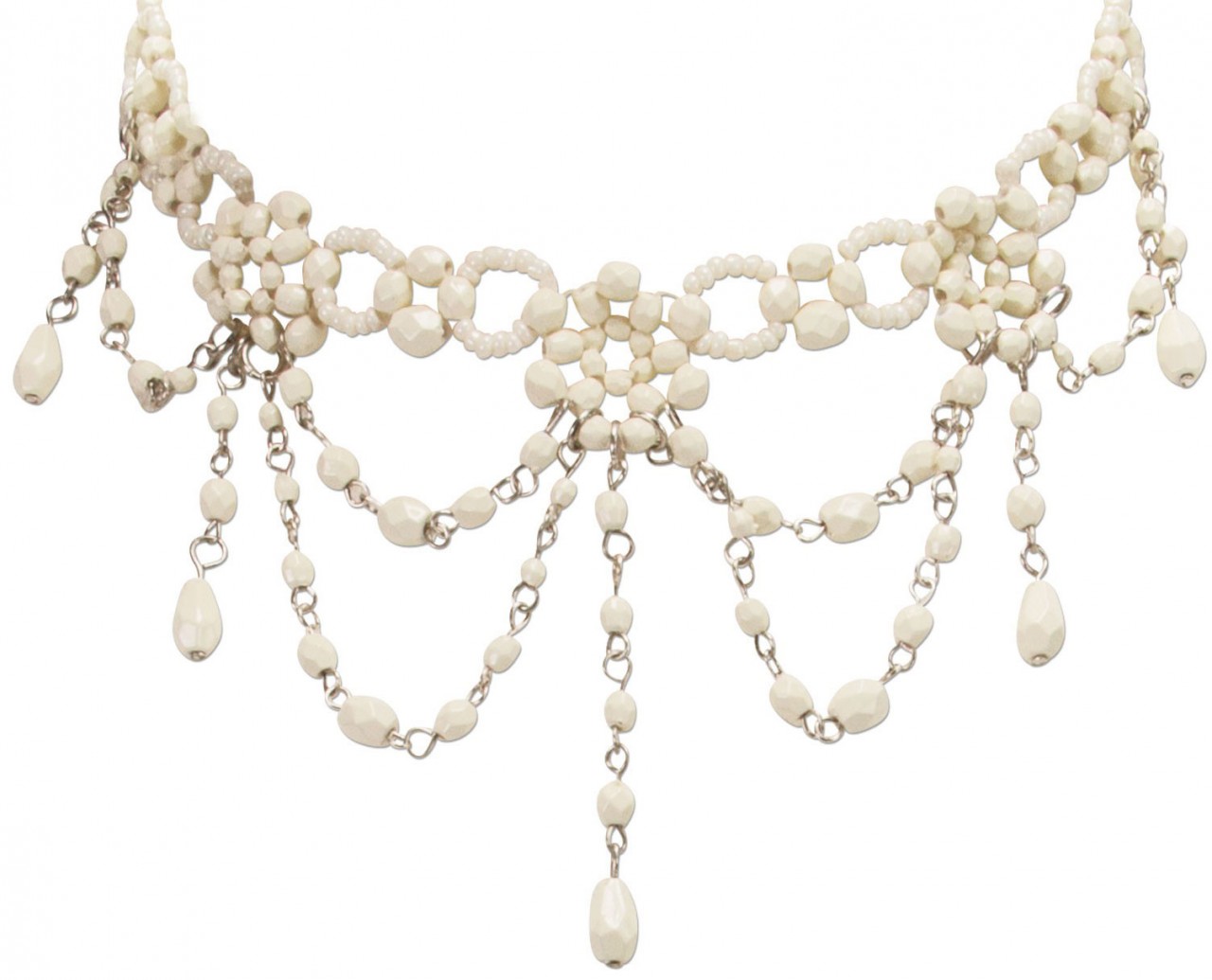 Vorschau: Perlenkropfkette Annabelle creme