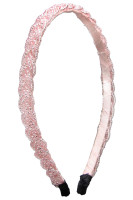 Preview: Perlen-Haarreif Flechtoptik rosé