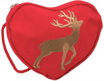 Tradycyjna torebka w kształcie jelenia czerwona