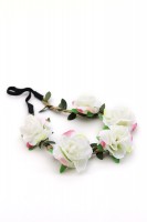 Vorschau: Haarband mit Rosen in Weiß-Rosa