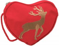 Vorschau: Trachten Herztasche Hirsch rot