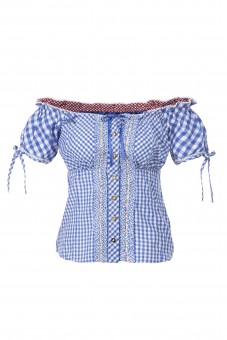 Traditionele blouse Ely blauw