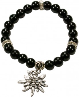 Bracelet en perles Laura edelweiss noir