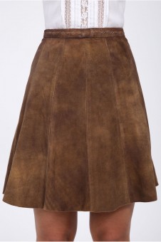 Leather skirt Laurena brown