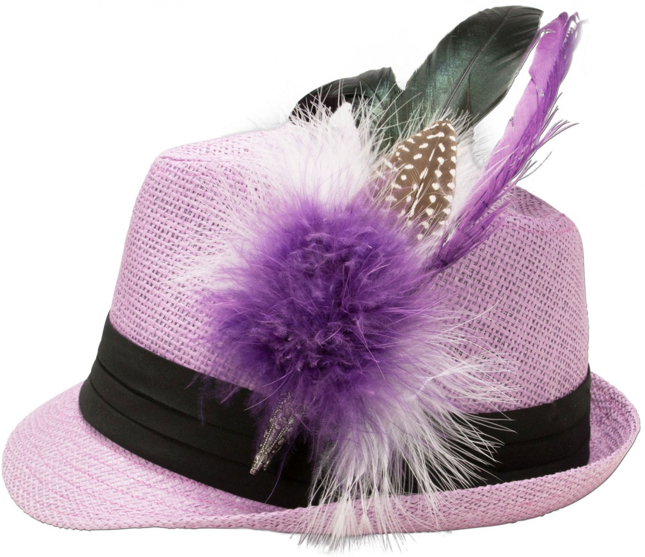 Chapeau de Trachten en paille violet clair