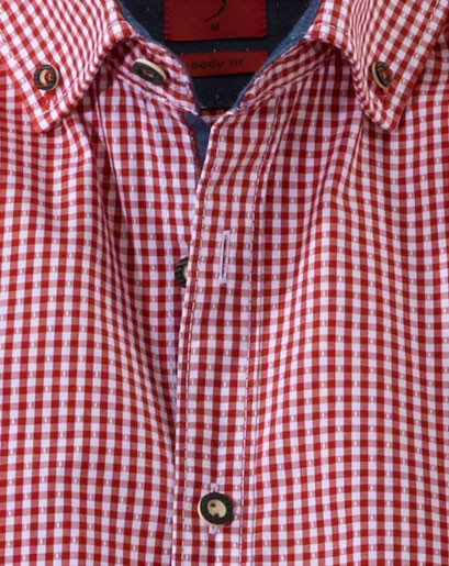 Vorschau: Olymp Hemd Trachtenhemd rot/weiss langarm