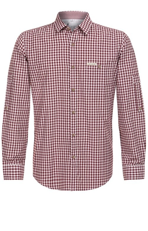 Traditional shirt Campos in burgundy